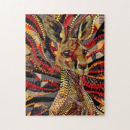 Rotes Kangaroo im Stile eines aborigines Dot Art Puzzle