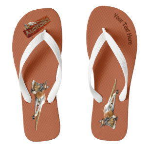 Rotes Känguru in Schlapphut Flip Flops