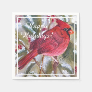 Rotes Kardinals-WeihnachtsParty Serviette