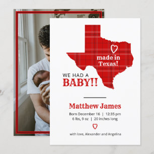 Rotes Kariertes aus texanischem Vertikal-Foto Ankündigung
