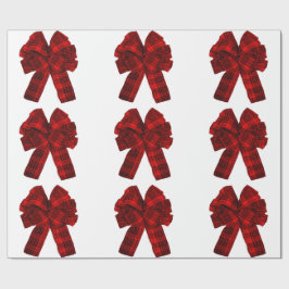 Rotes Kariertes Bows-Wrapper Geschenkpapier