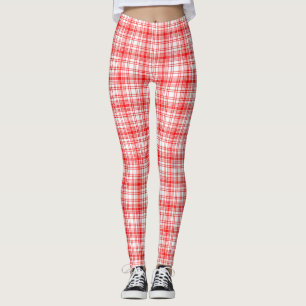 Rotes kariertes leggings