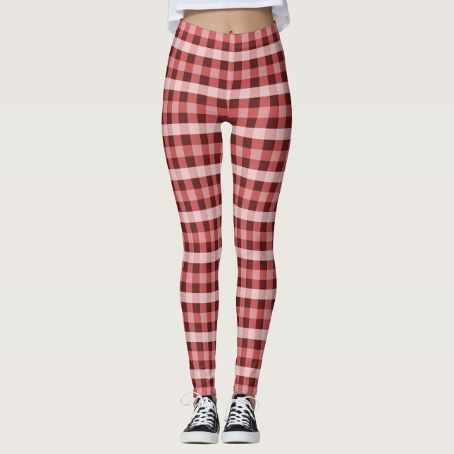Rotes kariertes leggings (Vorderseite)