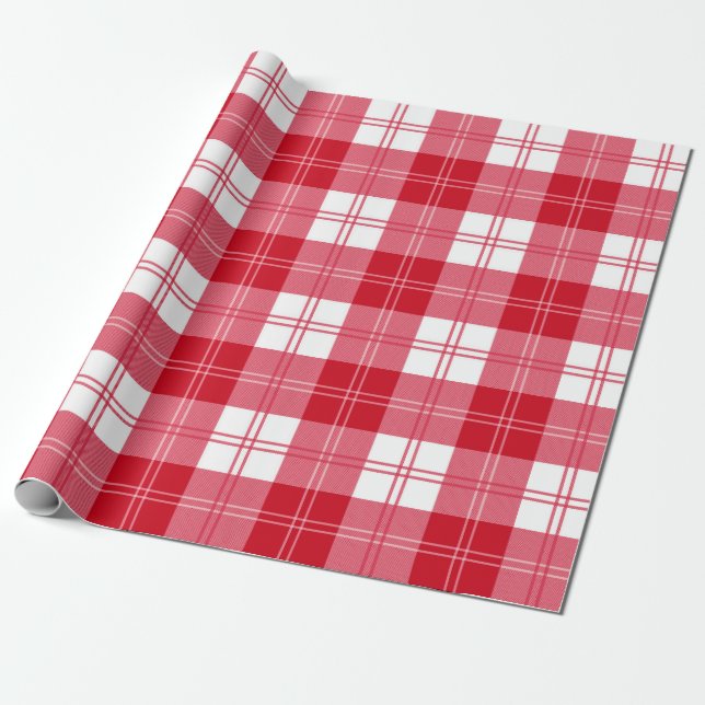 Rotes Kariertes Mustertrennpapier Geschenkpapier (Ungerollt)