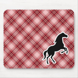 Rotes kariertes Pferd Mousepad