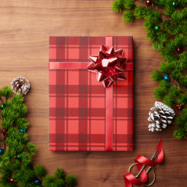 Rotes Kariertes Wrackpapier Geschenkpapier