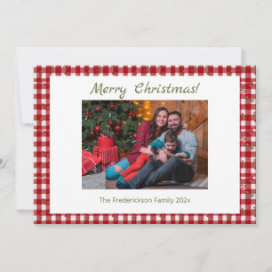 Rotes Karo Frohe Weihnachten Foto