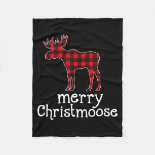 Rotes Karo fröhliche Christmoose Weihnachten T-Shi Fleecedecke