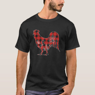 Rotes Karo-Huhn Weihnachten passend Büffel Familie T-Shirt