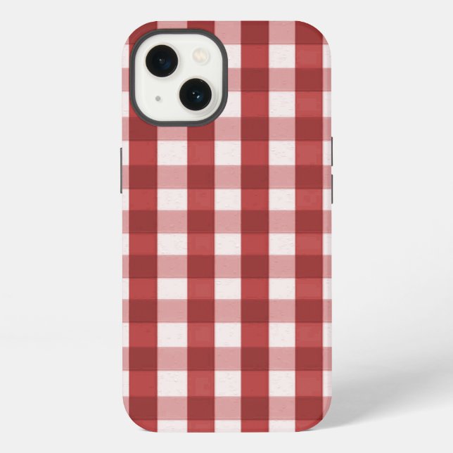 Rotes Karo iPhone Hülle (Rückseite)