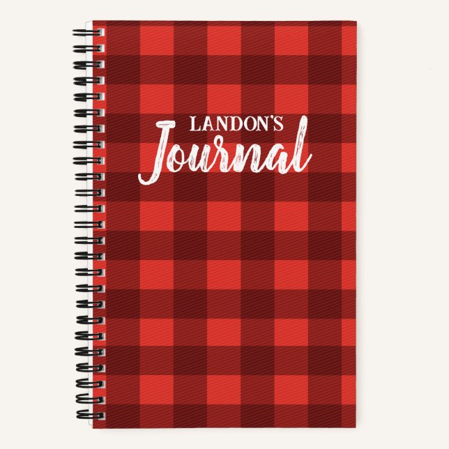 Rotes Karo Journal Notizbuch (Vorderseite)
