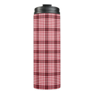 Rotes Karo-Karo-Tartan-Textur Thermosbecher