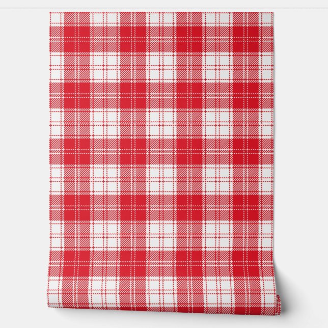 Rotes Karo Tapete (Abrollen)