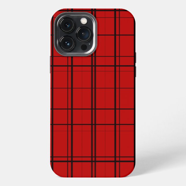Rotes Karo-Weihnachtsmuster iPhone Hülle (Rückseite)