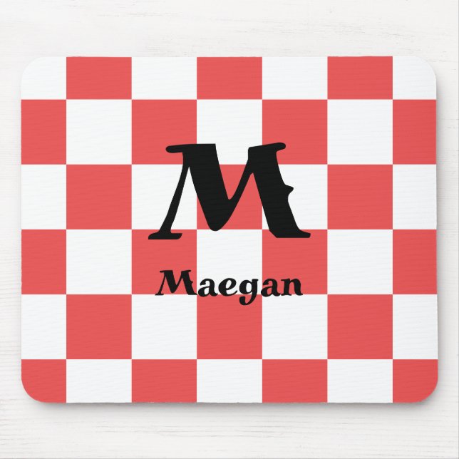 Rotes Karomuster-Hintergrund-Mauspad Mousepad (Vorne)
