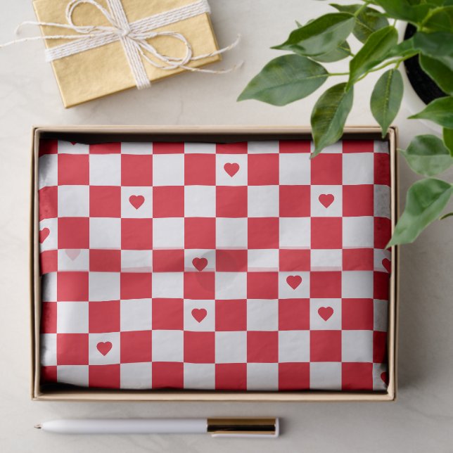 Rotes Karomuster Hintergrund Tissue-Papier Seidenpapier (Geschenk)