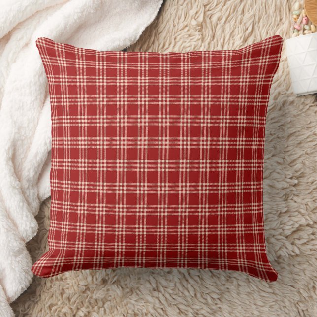 Rotes Karomuster Kissen (Decke)