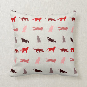 Rotes Katzenmuster Kissen