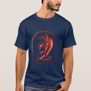 Rotes keltisches Drache-Shirt T-Shirt