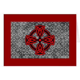 Rotes keltisches Kreuz auf einem abgenutzten Hinte