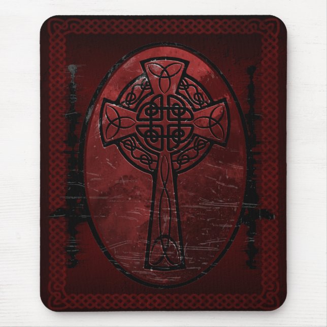 Rotes keltisches Kreuz Mousepad (Vorne)
