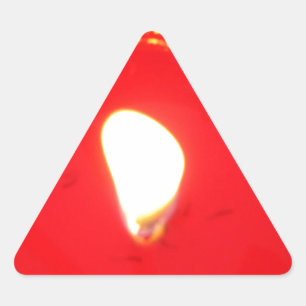 Rotes Kerzenlicht, Flamme, Kerze, Weihnachten-Lieb Dreieckiger Aufkleber