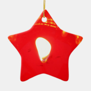 Rotes Kerzenlicht, Flamme, Kerze, Weihnachten-Lieb Keramik Ornament