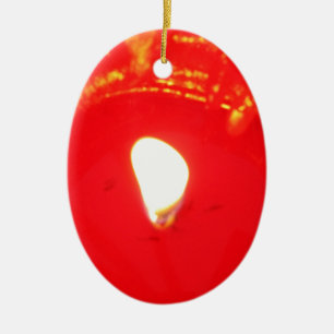 Rotes Kerzenlicht, Flamme, Kerze, Weihnachten-Lieb Keramik Ornament