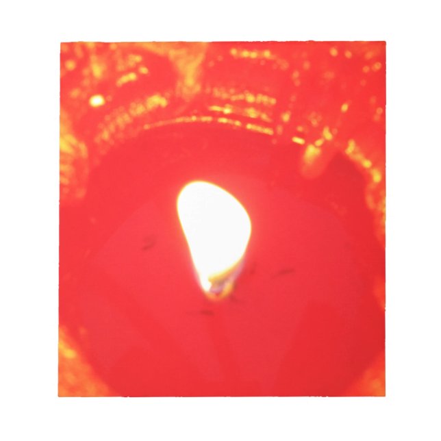 Rotes Kerzenlicht, Flamme, Kerze, Weihnachten-Lieb Notizblock (Vorderseite)