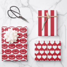 Rotes Kiss Lips Wrapping Paper-Set Geschenkpapier Set