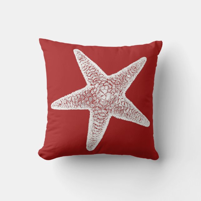 Rotes Kissen mit Starfish (Vorderseite)