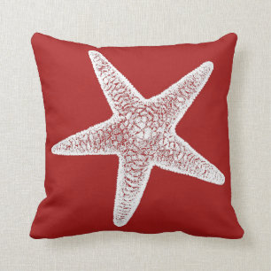 Rotes Kissen mit Starfish