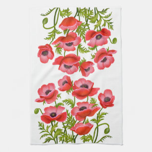 Rotes Klatschmohn-Blumen-Amerikaner MoJo Handtuch