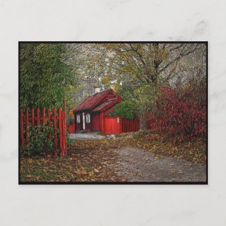 Rotes kleines Haus Postkarte