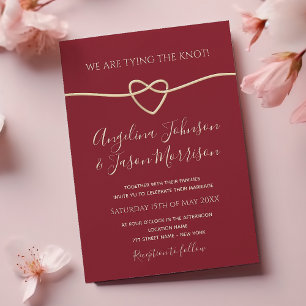 Rotes 'Knoten binden' Moderne Hochzeit Einladung
