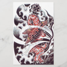 Rotes Koi-Tattoo-Design