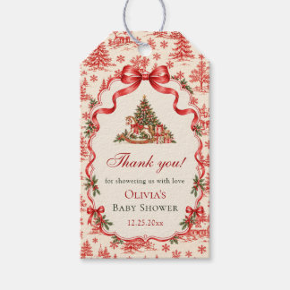Rotes Koketten-Schleifen-Skript-Weihnachtsbaum-Par Geschenkanhänger