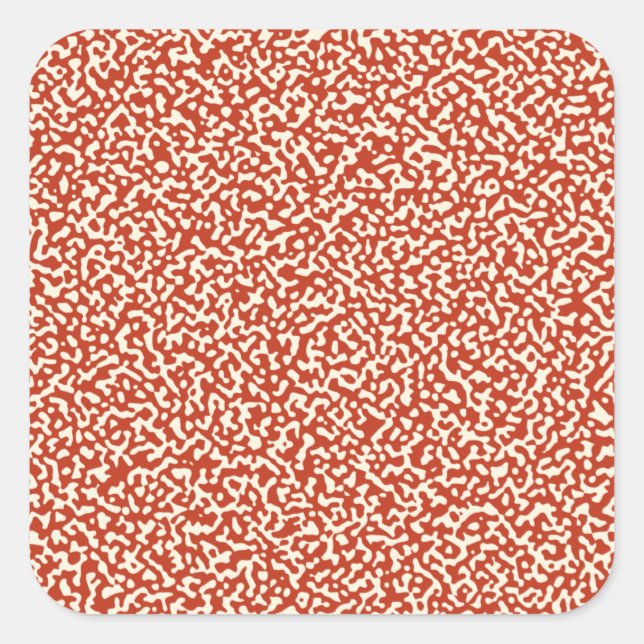Rotes Kompositionsbuch Nahtloses Muster Quadratischer Aufkleber (Vorderseite)