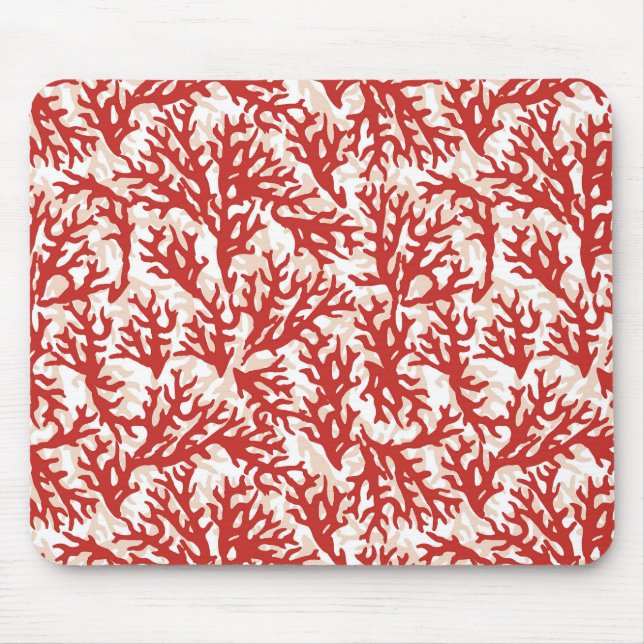 Rotes Korallenmuster 2 Mousepad (Vorne)