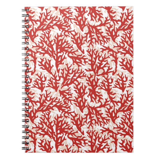 Rotes Korallenmuster 2 Notizblock (Vorderseite)