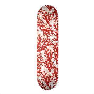 Rotes Korallenmuster 2 Skateboard