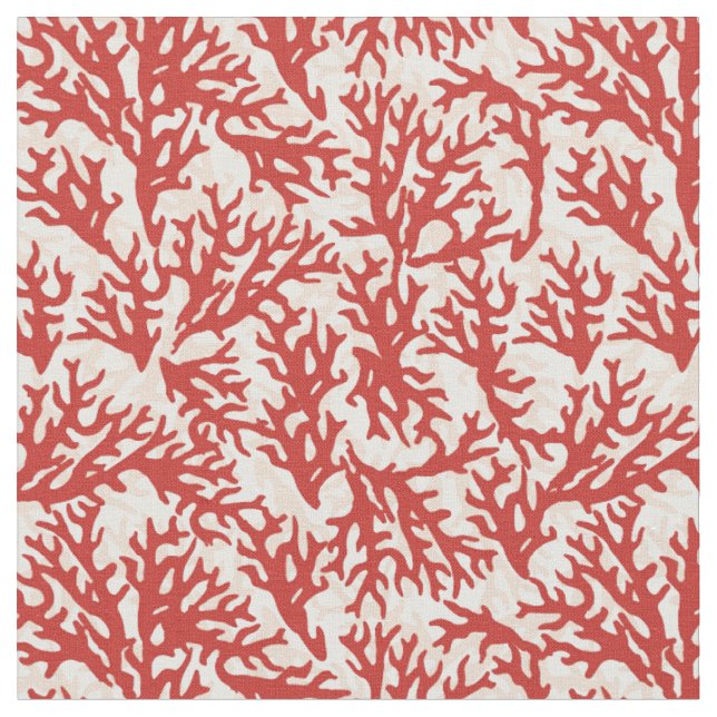 Rotes Korallenmuster 2 Stoff (Nahaufnahme)