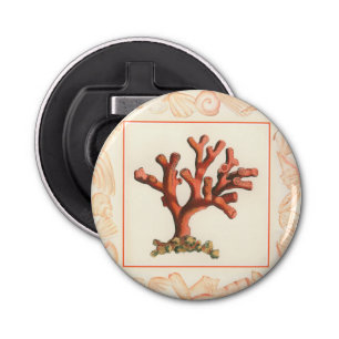 Rotes Korallenriff mit Conch-Muschel-Grenze Flaschenöffner