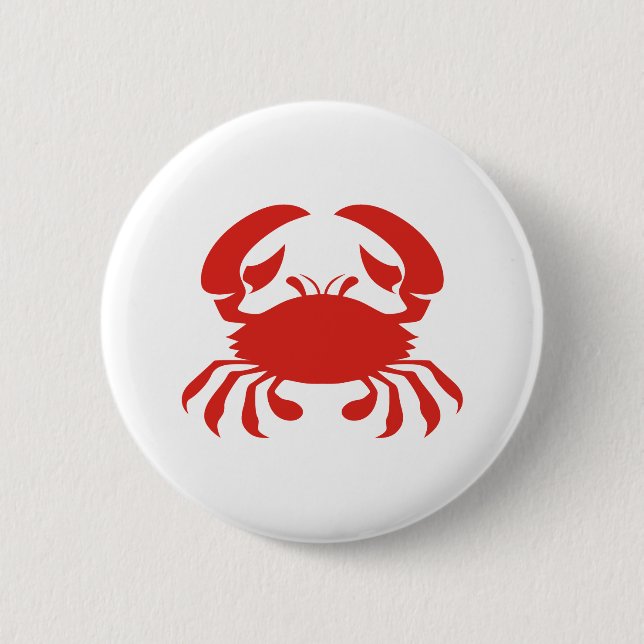 Rotes Krabben-Logo Button (Vorderseite)