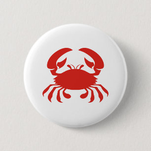 Rotes Krabben-Logo Button