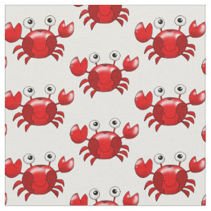 Rotes Krabbenmuster des Cartoon Stoff