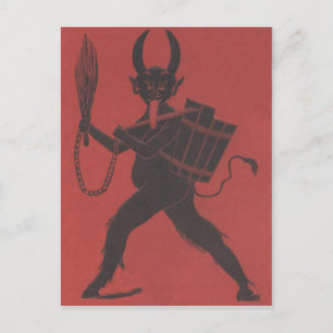 Rotes Krampus-Korb-Schalter-Kettenzunge Postkarte