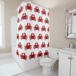 Rotes Krebstier-Design Duschvorhang