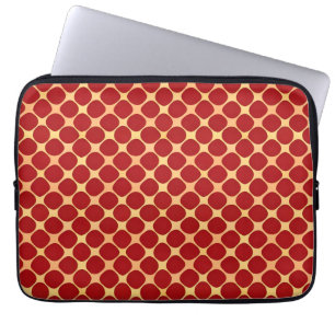 🔴 Rotes Kreis-Muster für modernen Tech-Style Slee Laptopschutzhülle
