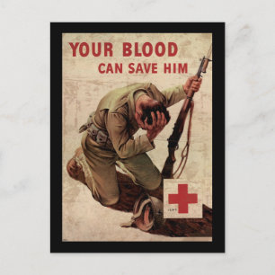 Rotes Kreuz Dein Blut kann ihn retten Postkarte
